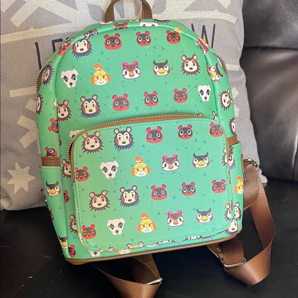 Green Animal Print Small Pet Backpack